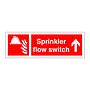 Sprinkler flow switch arrow up sign