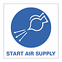 Start air supply with text (Marine Sign)