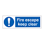 Fire escape keep clear sign