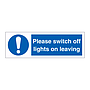 Please switch off lights on leaving sign