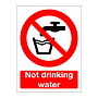 Not drinking water sign