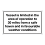 Cat 4 - Up to 20 miles from a safe haven in favourable weather & daylight sign (Marine sign)