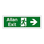 Exit arrow right English/Welsh sign