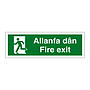 Fire exit running man left English/Welsh sign