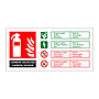Carbon Dioxide fire extinguisher identification English/Welsh sign