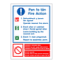 Fire action with assembly point details English/Welsh sign