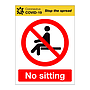 No sitting Covid-19 sign