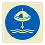 Lower liferaft to the water symbol 2019 (Marine Sign)