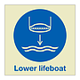 Lower lifeboat to the water with text 2019 (Marine Sign)