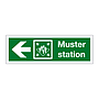 Muster station with left directional arrow 2019 (Marine Sign)