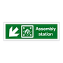 Assembly station with down left directional arrow 2019 (Marine Sign)