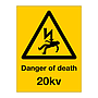 Danger of death 20kv sign