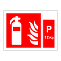 Fire extinguisher with 12kg Powder Identification (Marine Sign)