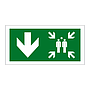 Assembly point symbol arrow down sign