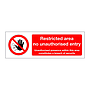 Restricted area no unauthorised entry (Marine Sign)