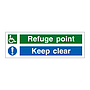 Refuge point Keep clear sign