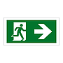 Evacuation route Running man with arrow right (Marine Sign)