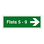 Flats 5 - 9 arrow right sign