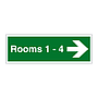 Rooms 1 - 4 arrow right sign