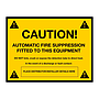 Caution Automatic fire suppression sign