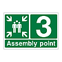 Assembly Point 3 with arrows sign