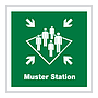 Muster station with text 2019 (Marine Sign)