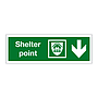 Shelter point with down directional arrow (Marine Sign)