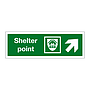 Shelter point with up right directional arrow (Marine Sign)