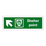 Shelter point with up left directional arrow (Marine Sign)