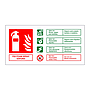 P50 Foam spray fire extinguisher identification English/Portuguese sign