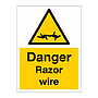 Danger Razor wire sign