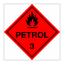 Flammable Petrol Class 3 hazard warning diamond sign