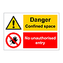 Danger Confined space No unauthorised entry (Marine Sign)