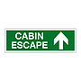 Cabin escape with up directional arrow (Marine Sign)