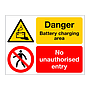 Danger Battery charging area multi-message sign