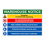 Warehouse notice multi-message sign