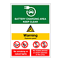 Battery charging area multi-message sign