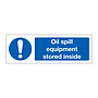 Oil spill equipment stored inside (Marine Sign)