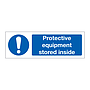 Protective equipment stored inside (Marine Sign)