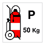 50kg Wheeled powder fire extinguisher (Marine Sign)