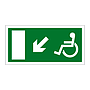 Escape route Wheelchair with arrow down Left (Marine Sign)