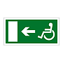 Escape route Wheelchair with arrow left (Marine Sign)