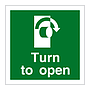 Turn to open clockwise (Marine Sign)