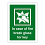 In case of fire break glass for key (Marine Sign)