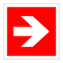 Location of fire equipment right directional arrow symbol (Marine Sign)