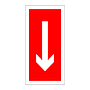 Location of fire equipment down directional arrow (Marine Sign)
