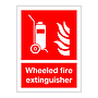 Wheeled fire extinguisher with text (Marine Sign)