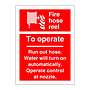 Fire hose reel to operate run out hose (Marine Sign)