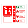 Water Fire extinguisher Identification with number (Marine Sign)