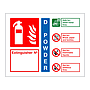 D Powder extinguisher identification with number (Marine Sign)